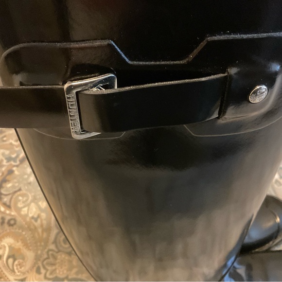 Like New Hunter Original Tall Black Gloss Boots Womens Sz 10 Worn 1x - Picture 7 of 16